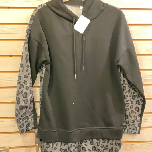 Black leopard hoodie