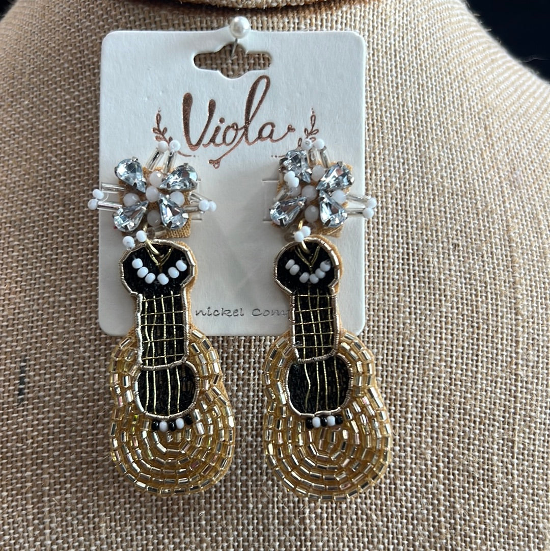 Guitar Bead Earrings