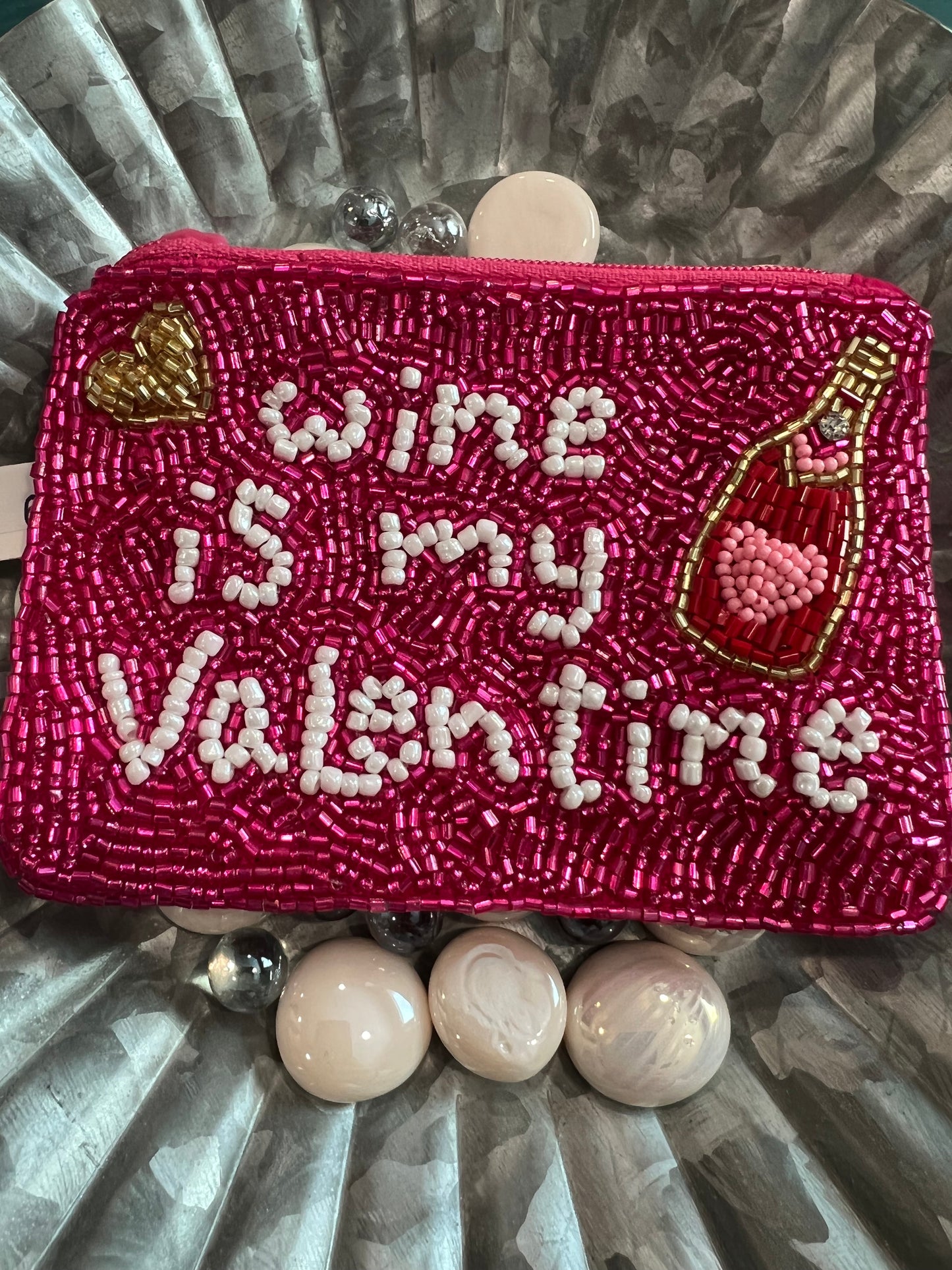 Valentines Seed Bead Coin Pouches