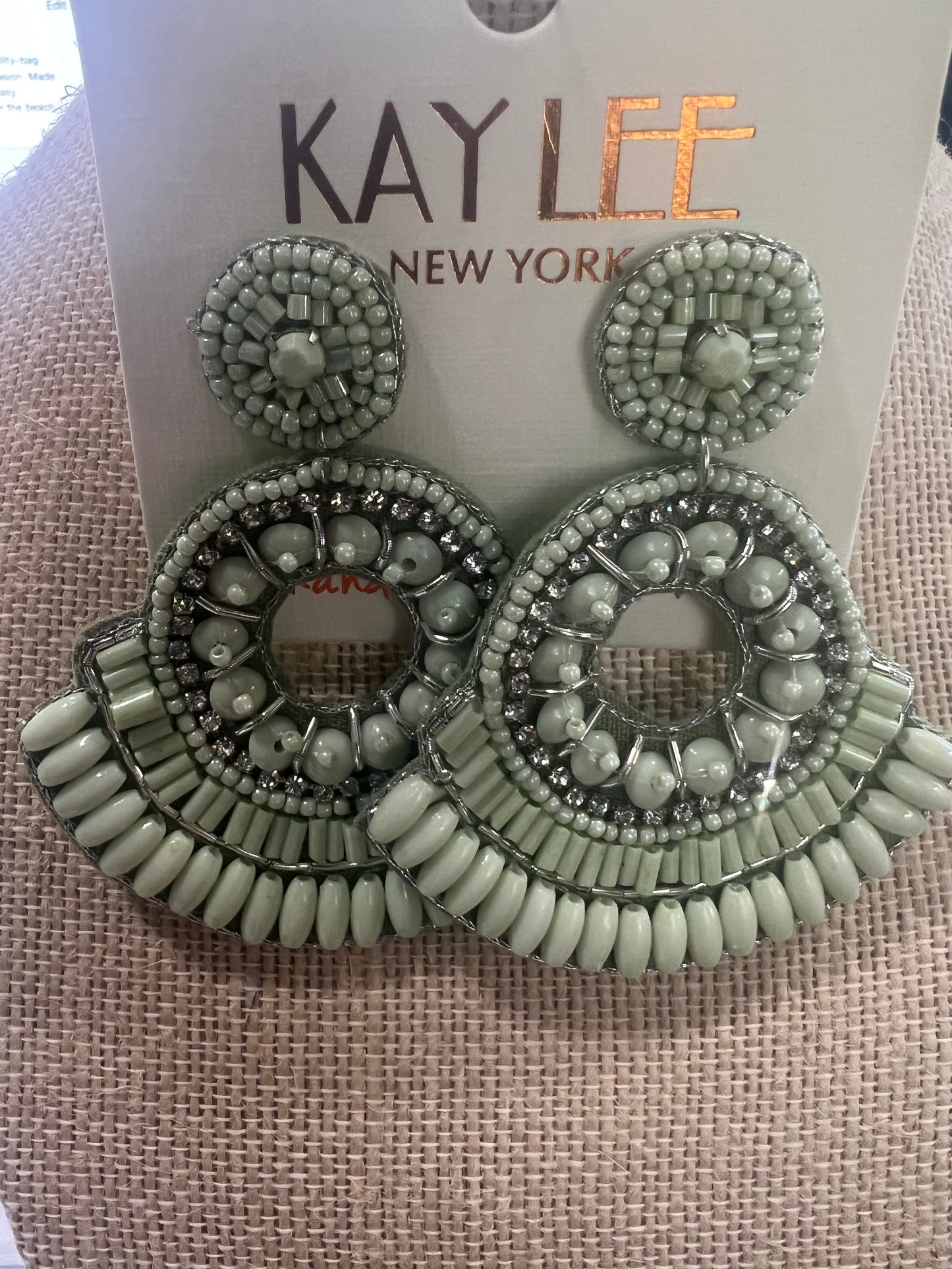 Bead Circle and Fan Earrings