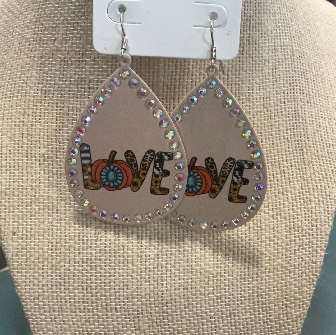 Bling Love Pumpkin Earrings