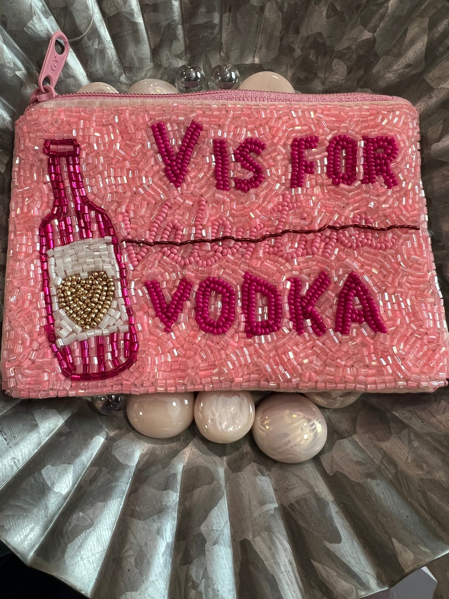 Valentines Seed Bead Coin Pouches