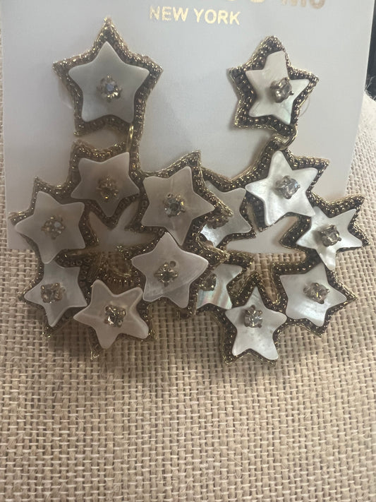 Star Shell Circle Earrings