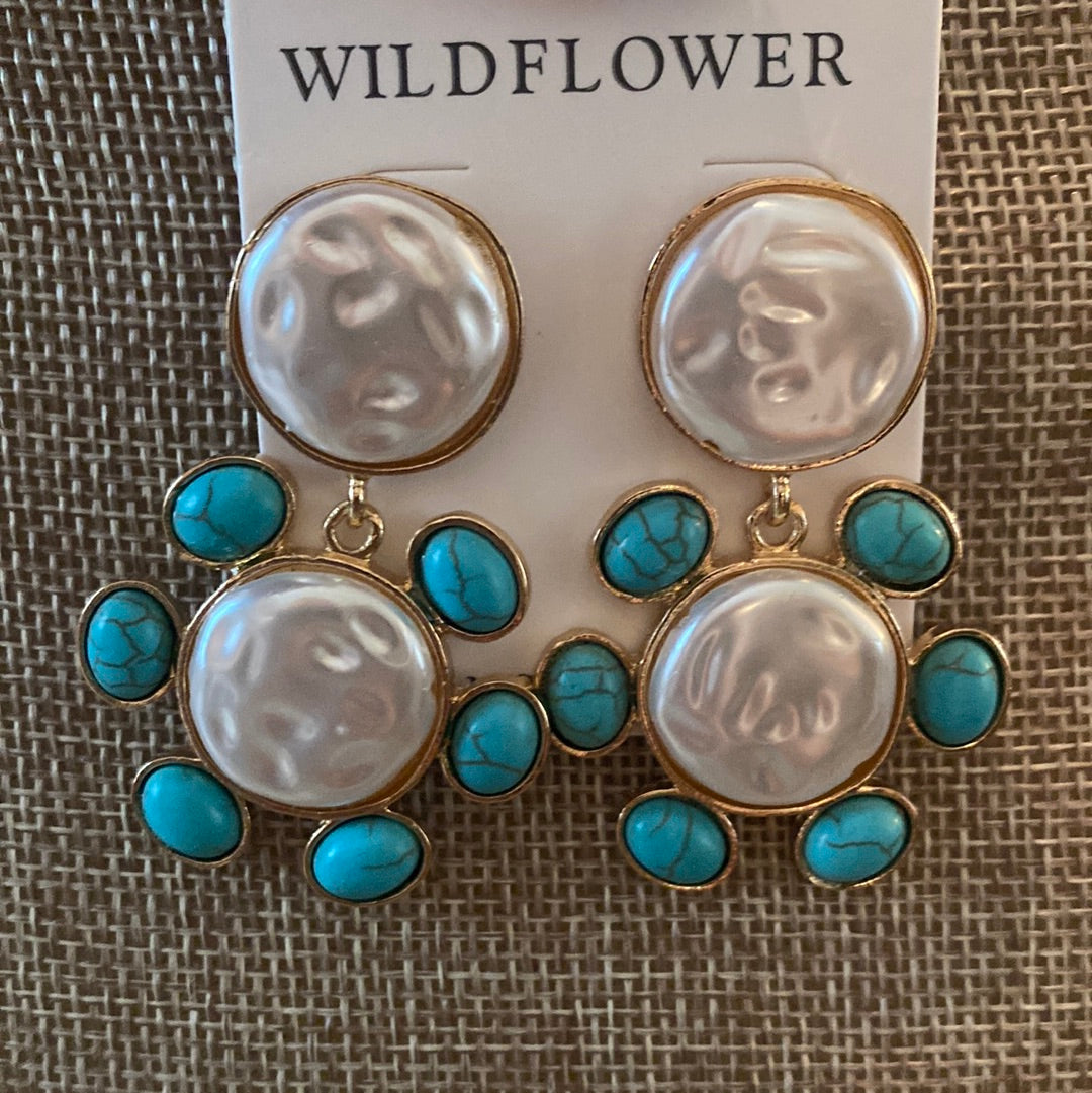 Look-a-like Turquoise Pearl Earrings