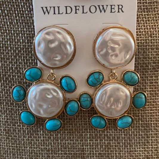 Look-a-like Turquoise Pearl Earrings