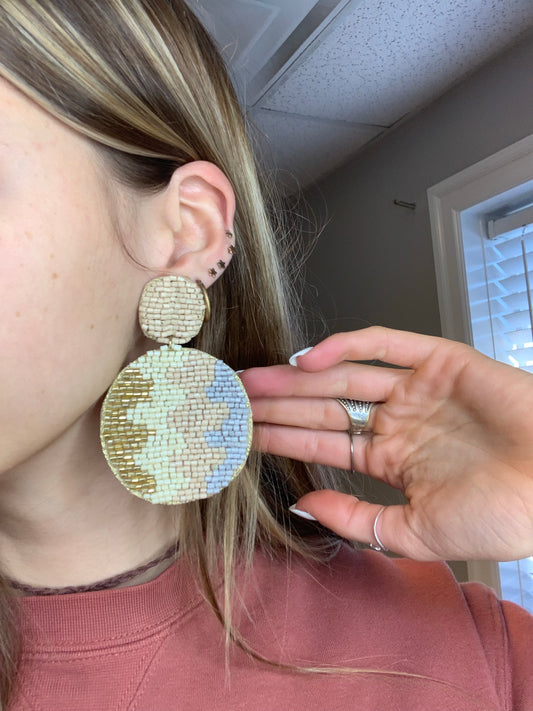 Nude bedazzled earrings