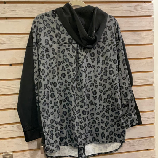 Black leopard hoodie