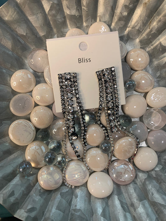 Black bling earrings