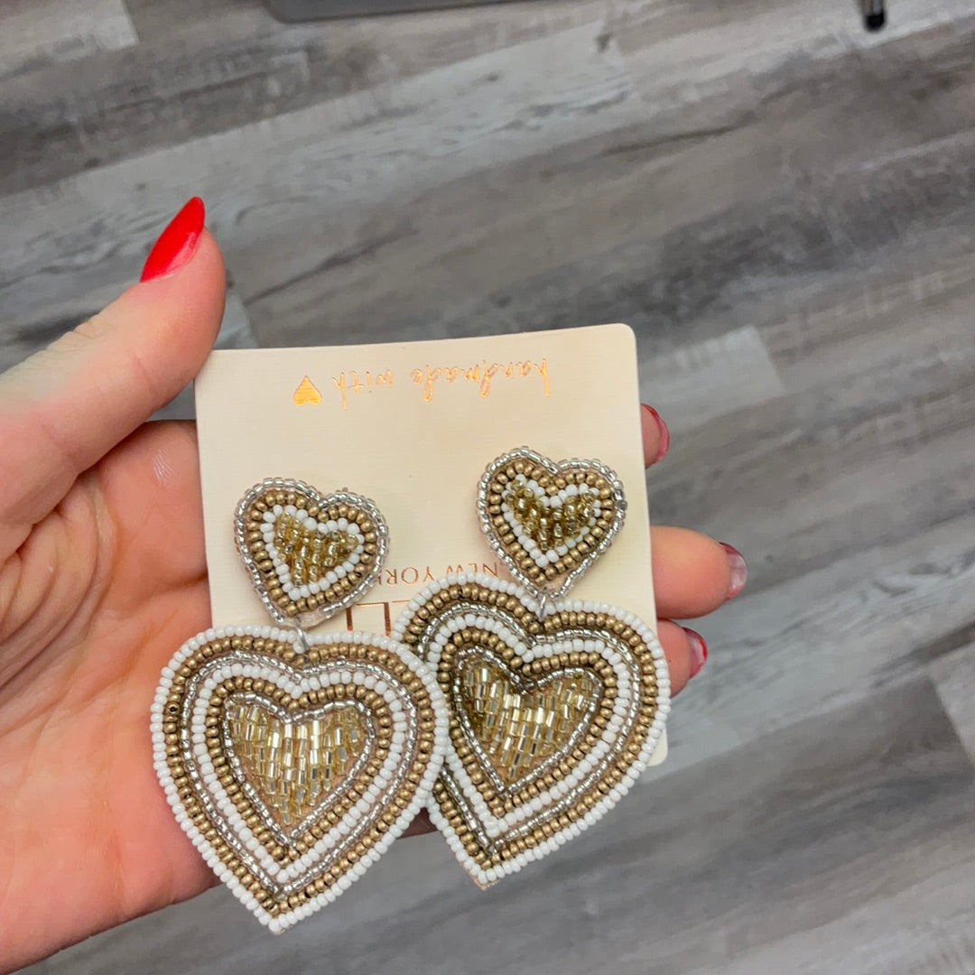 Golden heart earrings