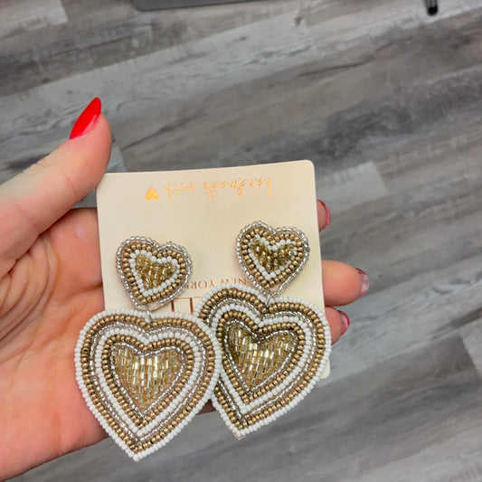 Golden heart earrings