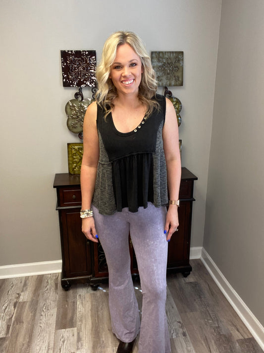 Mineral Wash Bell Pants