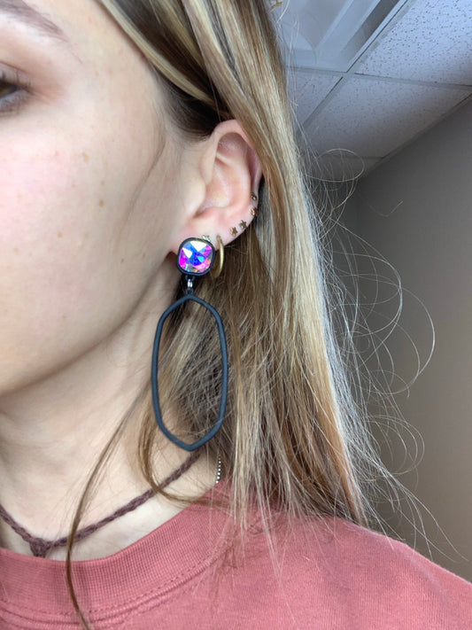 black diamond earring