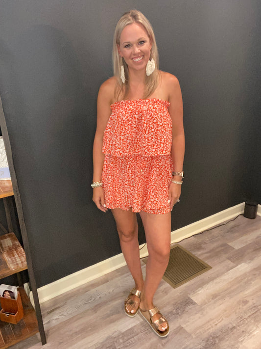 Red Tube Romper