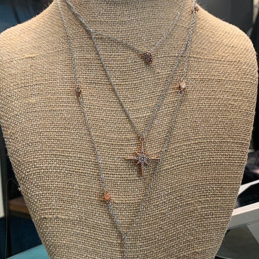 North star layered necklace