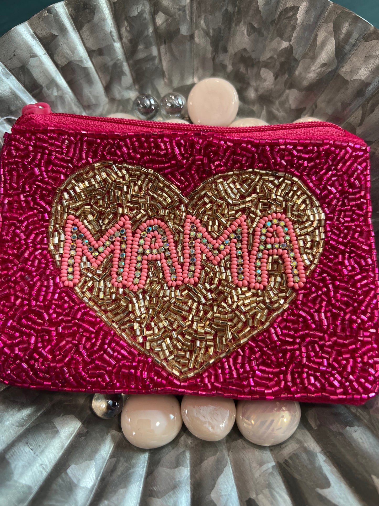 Valentines Seed Bead Coin Pouches